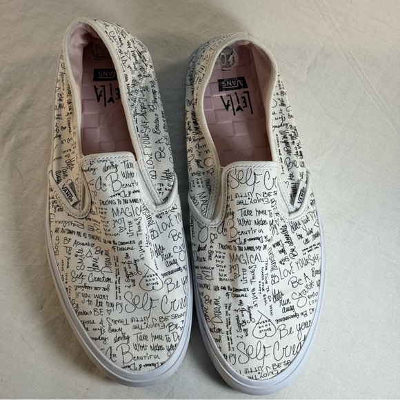 Vans Leila Self Love White Slip-On Surf Sneakers - Picture 2 of 12